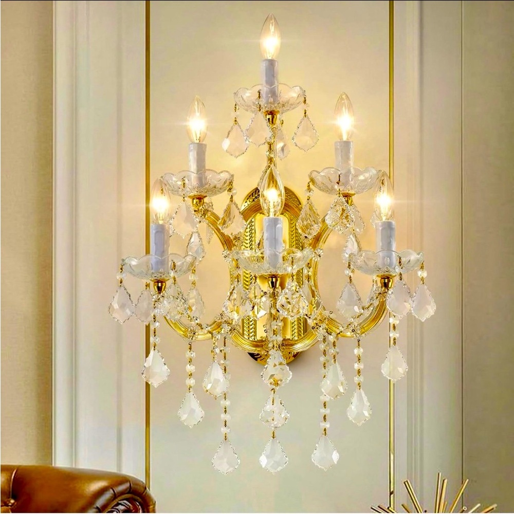 New Real Crystal Chandelier Wall Sconce